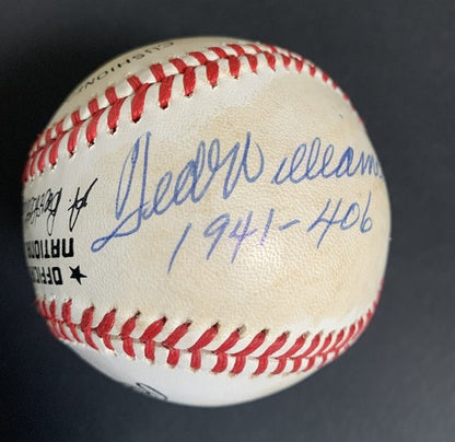 Ted Williams & Bill Terry Signed Baseball 1930 401 1941 406 Autograph Hof Jsa