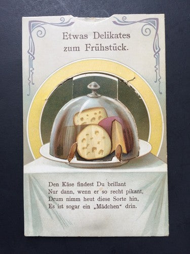 Etwas Delikates Zum Fruhstuck German Mechanical Postcard Risque Erotic Mint 1910