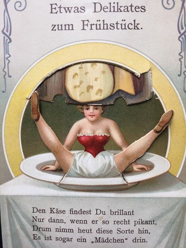 Etwas Delikates Zum Fruhstuck German Mechanical Postcard Risque Erotic Mint 1910