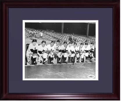 NY YANKEES Team signed 8x10 photo framed 8 auto Yogi Berra Phil Rizzuto Mize JSA