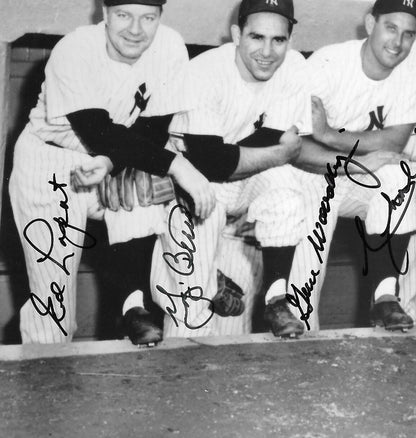 NY YANKEES Team signed 8x10 photo framed 8 auto Yogi Berra Phil Rizzuto Mize JSA