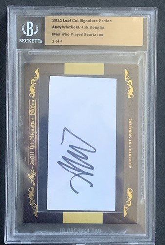 2011 Leaf Cut Signature Kirk Douglas Andy Whitfield Spartacus Auto 3/4 Bgs Mint