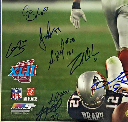 NY Giants Super Bowl 2007 Team signed 16x20 photo framed 16 auto Strahan Steiner