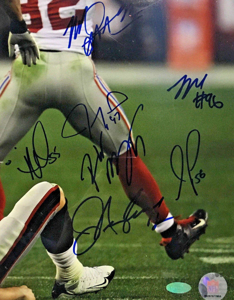 NY Giants Super Bowl 2007 Team signed 16x20 photo framed 16 auto Strahan Steiner