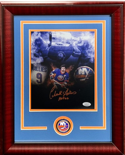 Clark Gillies New York Islanders Signed 8x10 Framed HOF Autograph Mint JSA COA
