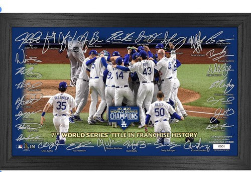 LA Dodgers 2020 World Series Team framed Celebration photo Highland Mint Le
