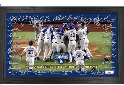 LA Dodgers 2020 World Series Team framed Celebration photo Highland Mint Le