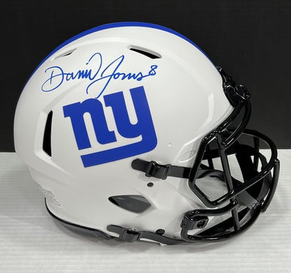 Daniel Jones Signed #8 Giants Speed Authentic Lunar Helmet Rookie Auto BAS Coa