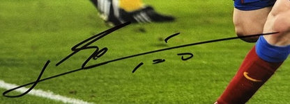 Lionel Messi FC Barcelona Signed 11x14 Photo Framed Autograph Beckett Bas LOA