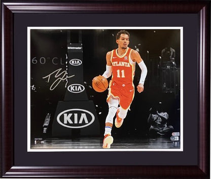 Trae Young Hawks Signed 16x20 Spotlight Photo Framed Autograph Beckett BAS Coa