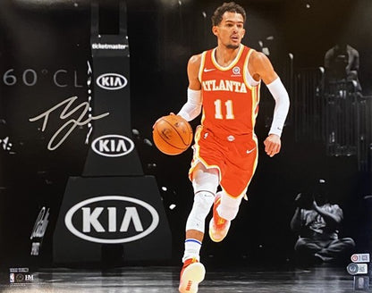 Trae Young Hawks Signed 16x20 Spotlight Photo Framed Autograph Beckett BAS Coa