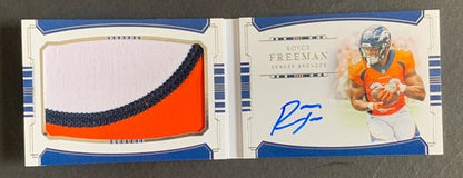 2018 National Treasures Royce Freeman Broncos Jumbo Rookie Patch Auto Book /99