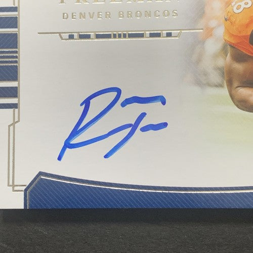 2018 National Treasures Royce Freeman Broncos Jumbo Rookie Patch Auto Book /99