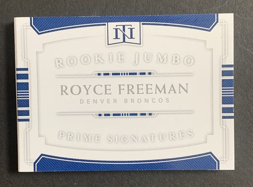 2018 National Treasures Royce Freeman Broncos Jumbo Rookie Patch Auto Book /99