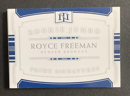 2018 National Treasures Royce Freeman Broncos Jumbo Rookie Patch Auto Book /99