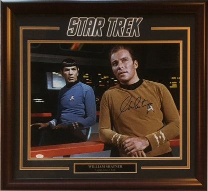 William Shatner signed 16x20 Captain Kirk Star Trek photo framed auto JSA COA
