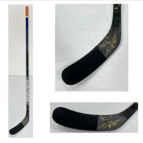 Ryan Pulock Islanders Signed Game Used Bauer Hockey Stick Game 4 Save Autograph