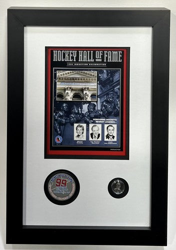 Wayne Gretzky 1999 Hall of Fame Induction Celebration Program Shadowbox Framed