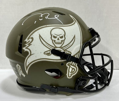 Tom Brady Buccaneers Signed Salute To Service Speed Authentic FS Helmet Auto COA