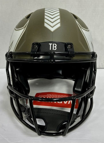 Tom Brady Buccaneers Signed Salute To Service Speed Authentic FS Helmet Auto COA