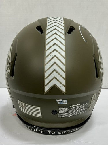 Tom Brady Buccaneers Signed Salute To Service Speed Authentic FS Helmet Auto COA