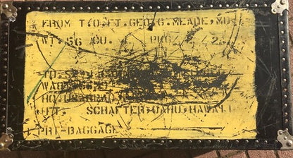 US ARMY FOOTLOCKER shipping trunk coffee table Ft Schafter Oahu Hawaii Original