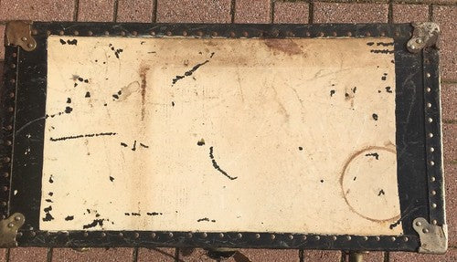 US ARMY FOOTLOCKER shipping trunk coffee table Ft Schafter Oahu Hawaii Original