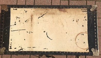 US ARMY FOOTLOCKER shipping trunk coffee table Ft Schafter Oahu Hawaii Original