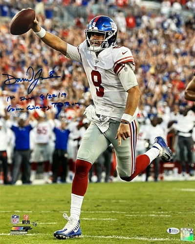 Daniel Jones signed 16x20 photo framed Rookie 1st GW Td Run Auto /8 Colts BAS