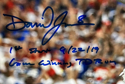 Daniel Jones signed 16x20 photo framed Rookie 1st GW Td Run Auto /8 Colts BAS