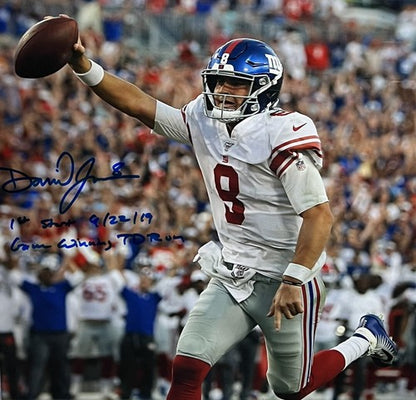 Daniel Jones signed 16x20 photo framed Rookie 1st GW Td Run Auto /8 Colts BAS