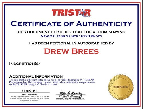 Drew Brees Saints Signed 16x20 Framed 2008 Photo 5000 Pass Yards Auto Tri-Star