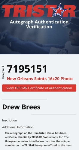 Drew Brees Saints Signed 16x20 Framed 2008 Photo 5000 Pass Yards Auto Tri-Star