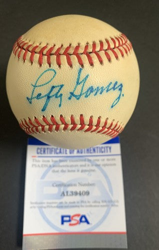 Lefty Gomez Signed Official American League Baseball Yankee Autograph Hof Psa