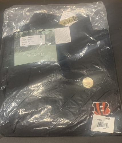 Cincinnati Bengals North End Ezem Micro Plus Black 1/4 Zip Jacket Men's L  New