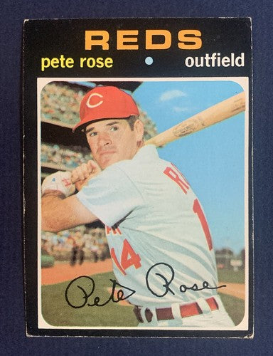 1971 Topps Baseball  #100 PETE ROSE EX REDS Card Is Crisp Great Color