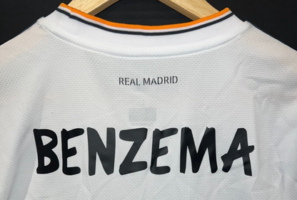 Karim Benzema Real Madrid Signed 2013-2014 Home Jersey Size L Auto Beckett COA