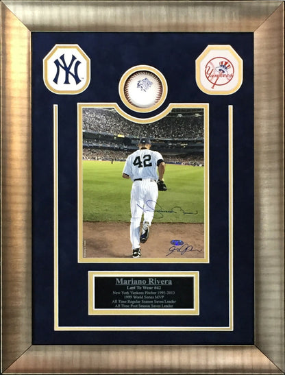 Mariano Rivera Signed Causi photo 1999 World Series baseball framed steiner Coa