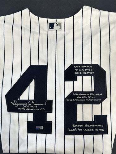 Mariano Rivera Signed 10 Autograph stat Yankees Jersey Hof 2019 Steiner COA