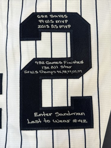 Mariano Rivera Signed 10 Autograph stat Yankees Jersey Hof 2019 Steiner COA