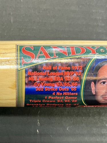 Sandy Koufax Dodgers Signed Cooperstown Bat Co. Famous Pitchers Bat Auto COA LE