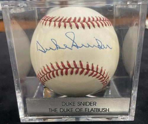 Duke Snider Signed Official A.L Baseball Brooklyn Dodgers HOF In case SGC Coa