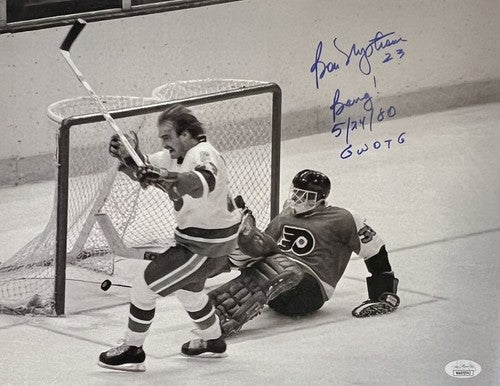 Bobby Nystrom Islanders Signed 1980 Stanley Cup GW Goal 11x14 Photo Framed JSA