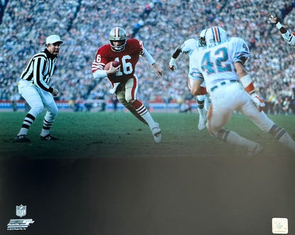 Joe Montana 49er’s 16x20 Photo File On The Run Vs Dolphins Licensed NFL Hologram