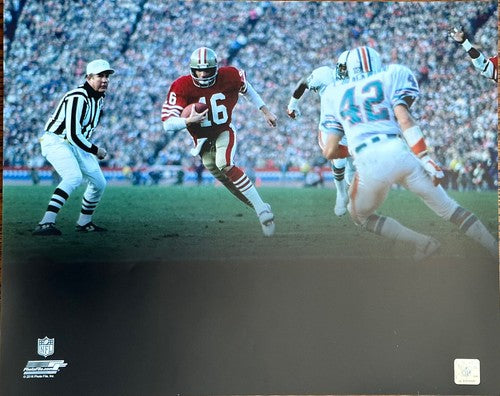 Joe Montana 49er’s 16x20 Photo File On The Run Vs Dolphins Licensed NFL Hologram