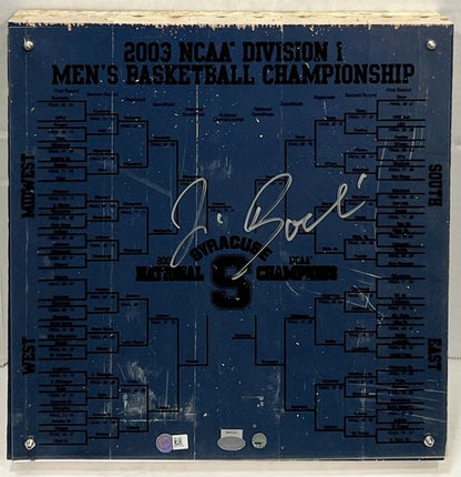 Jim Boeheim Signed 2003 Syracuse Ncaa Champs Basketball Game Used Floor Steiner