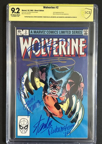 WOLVERINE LIMITED #2 Comic CGC 9.2 Signed Frank Miller Stan Lee John Romita Auto