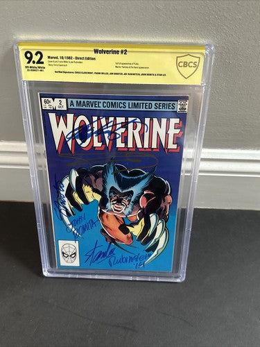 WOLVERINE LIMITED #2 Comic CGC 9.2 Signed Frank Miller Stan Lee John Romita Auto