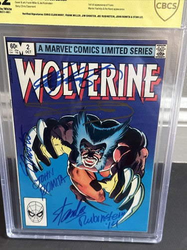 WOLVERINE LIMITED #2 Comic CGC 9.2 Signed Frank Miller Stan Lee John Romita Auto