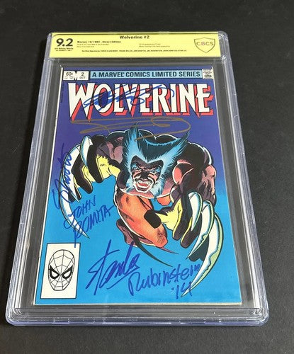 WOLVERINE LIMITED #2 Comic CGC 9.2 Signed Frank Miller Stan Lee John Romita Auto